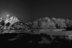 Snake River Tetons Full Moon Panorama