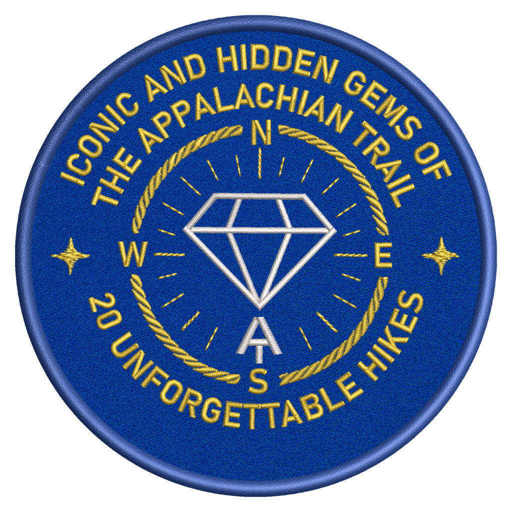 Logo featuring a compass and diamond symbol for Appalachian Trail hidden gems.