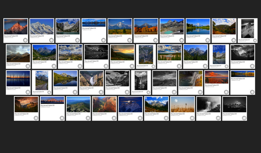 A collage of various mountain landscapes and scenic views.